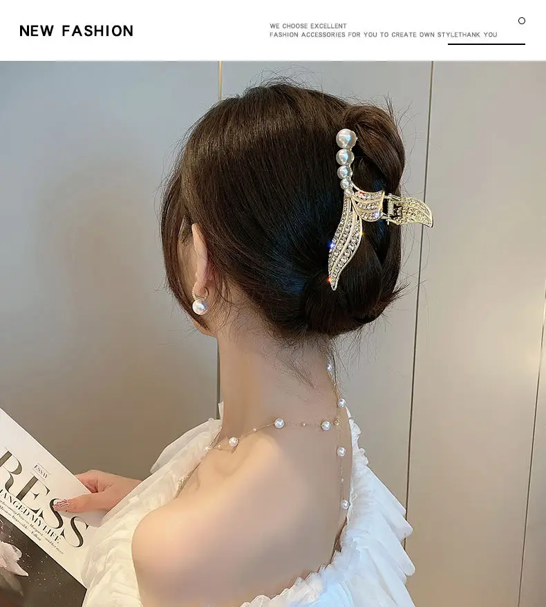 Antique Pearl Fish Tail Hairpin Clip — feature 6