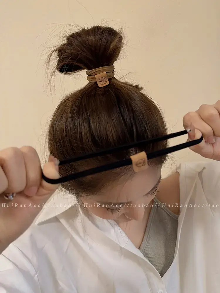 Brown Thick Bear Head Rope for Women's Hair — feature 2
