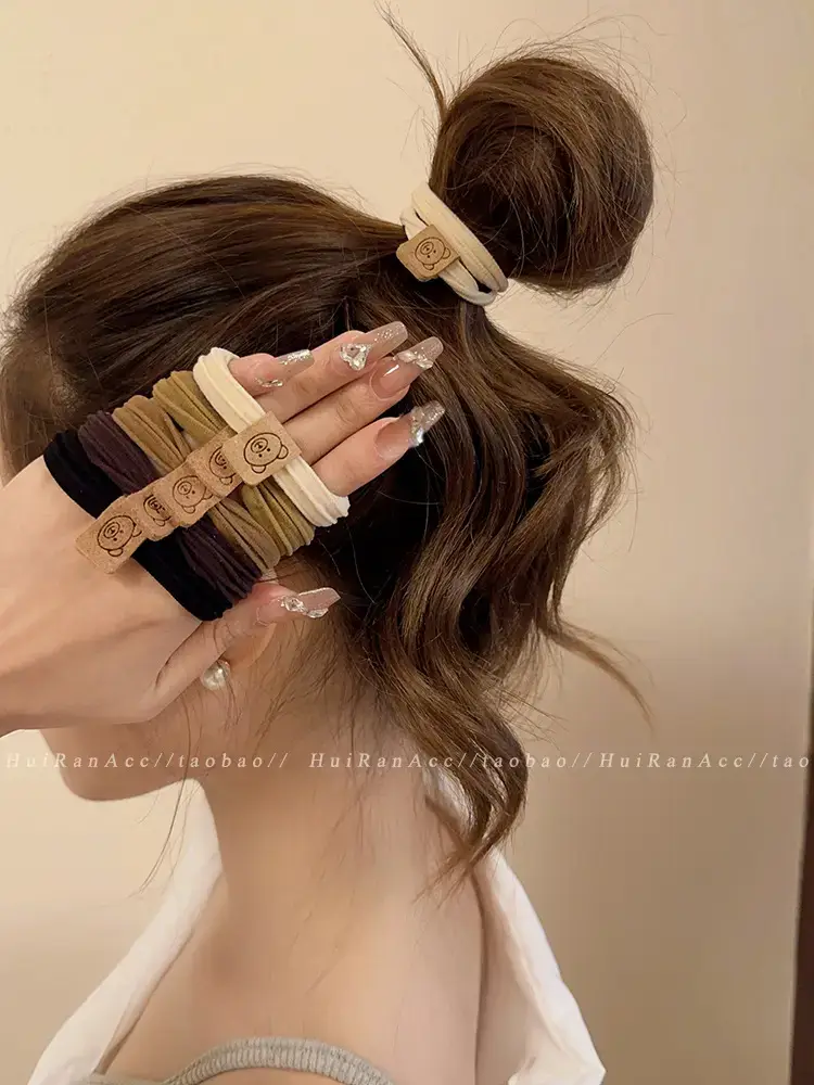 Brown Thick Bear Head Rope for Women's Hair — feature 3