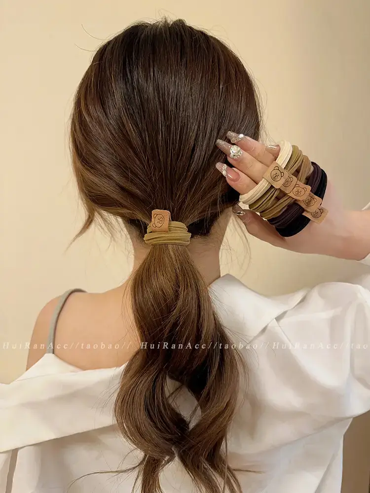 Brown Thick Bear Head Rope for Women's Hair — feature 6