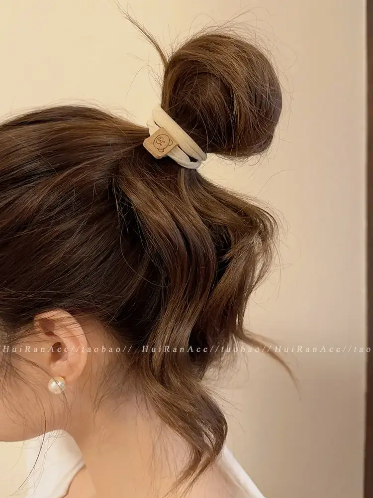 Brown Thick Bear Head Rope for Women's Hair — feature 9