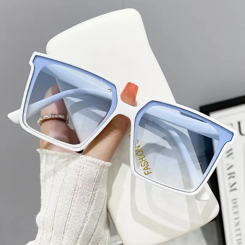 Super Large Box Sunglasses Women Korean Style Black - Image 7