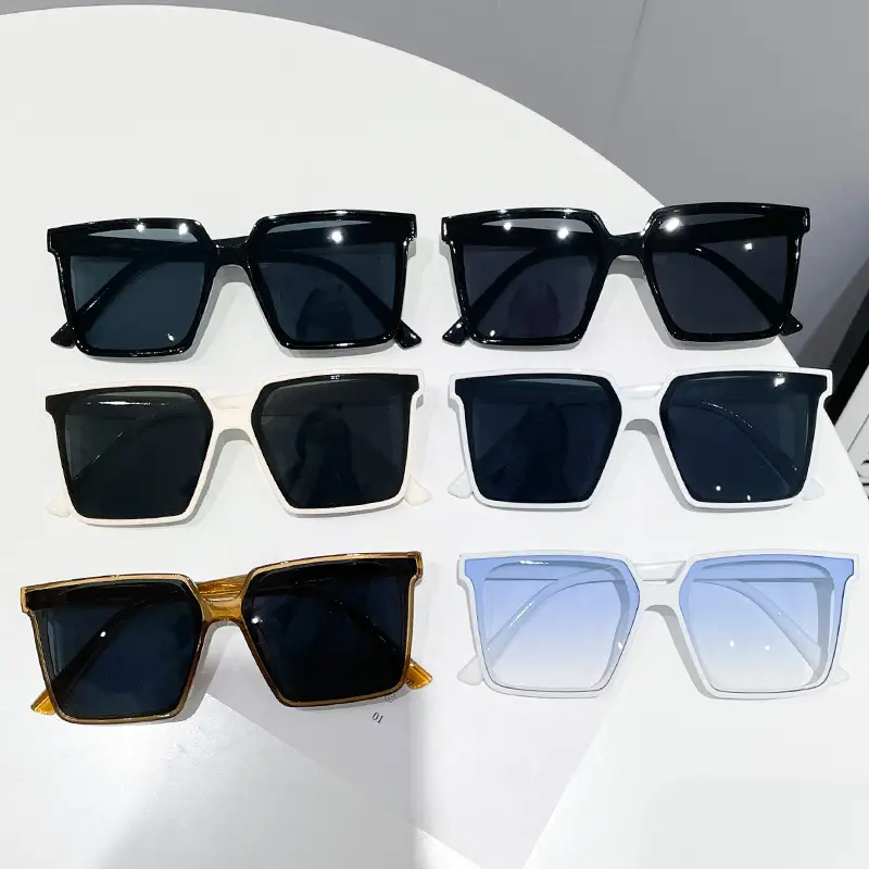 Super Large Box Sunglasses Women Korean Style Black - Image 8