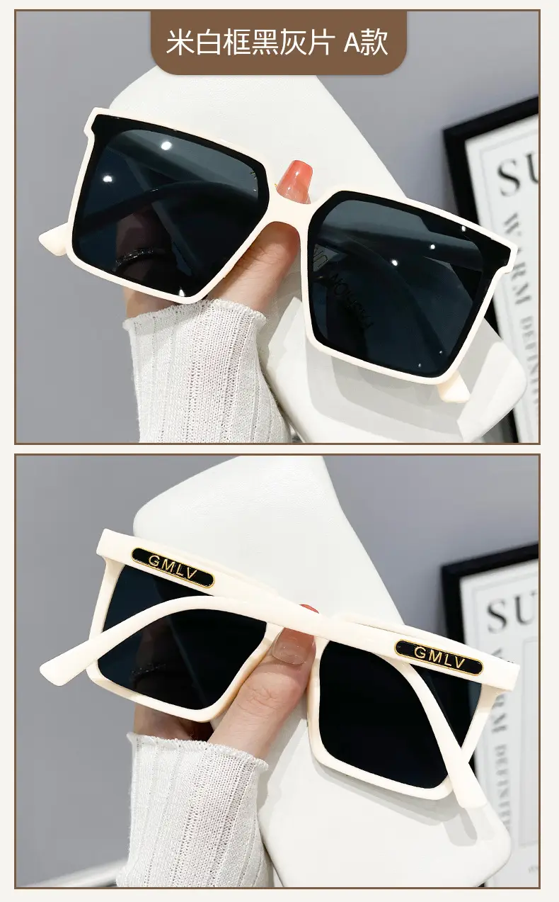 Super Large Box Sunglasses Women Korean Style Black — feature 12