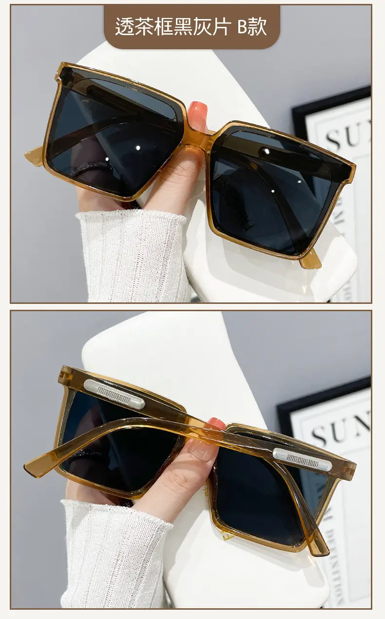 Super Large Box Sunglasses Women Korean Style Black — feature 14