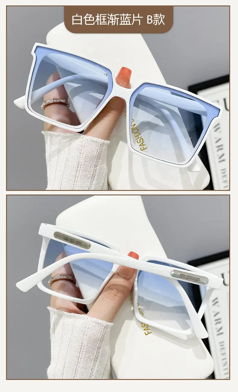 Super Large Box Sunglasses Women Korean Style Black — feature 16