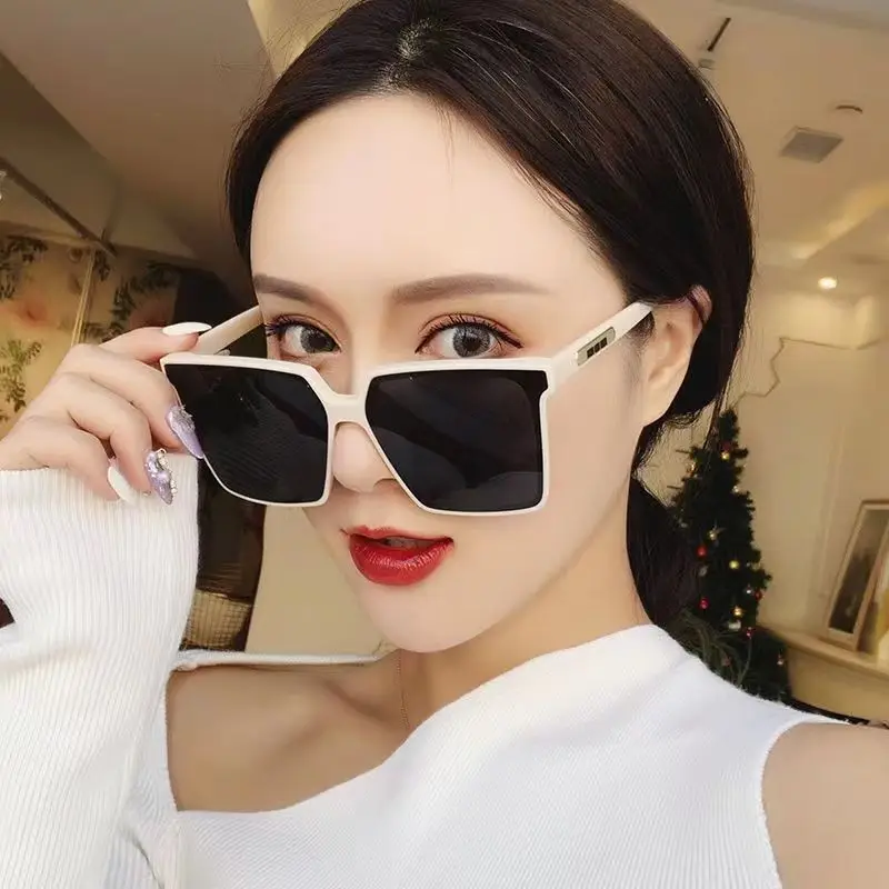 Super Large Box Sunglasses Women Korean Style Black — feature 2