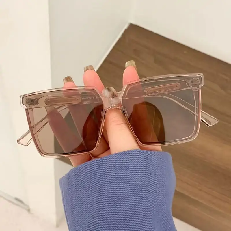 Super Large Box Sunglasses Women Korean Style Black - Image 2