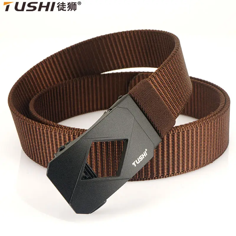 Red Canvas Automatic Buckle Belt for Men - Image 11