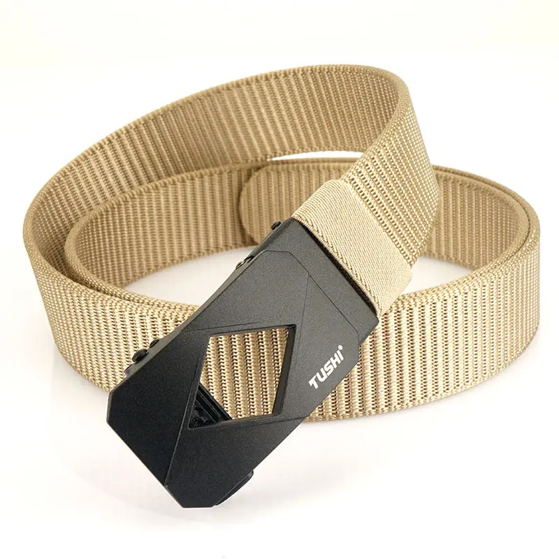 Red Canvas Automatic Buckle Belt for Men - Image 7