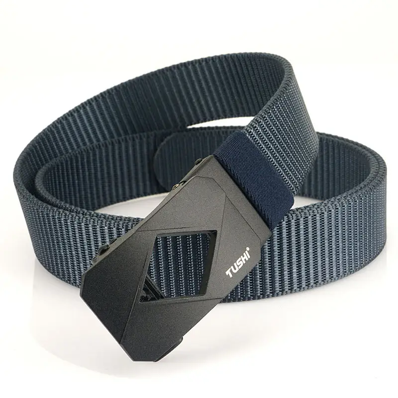 Red Canvas Automatic Buckle Belt for Men - Image 4