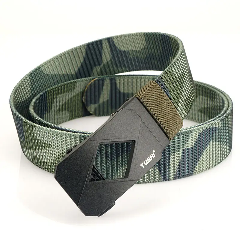 Red Canvas Automatic Buckle Belt for Men - Image 9