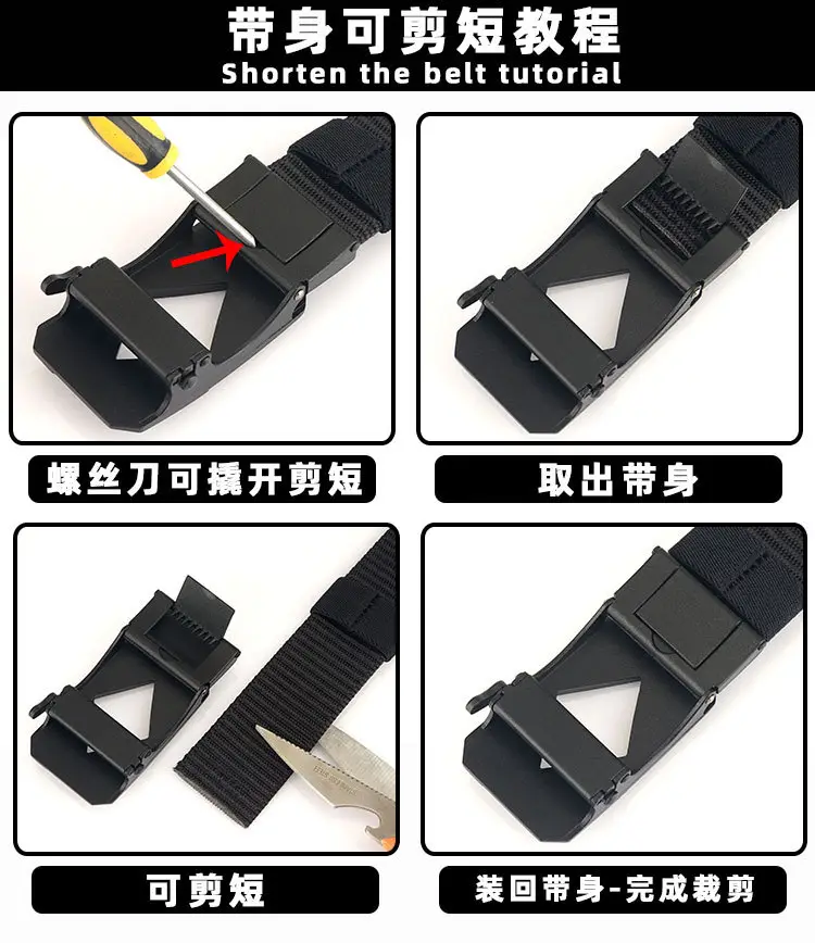 Red Canvas Automatic Buckle Belt for Men β feature 16