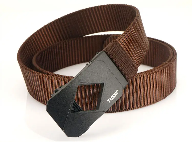 Red Canvas Automatic Buckle Belt for Men β feature 23