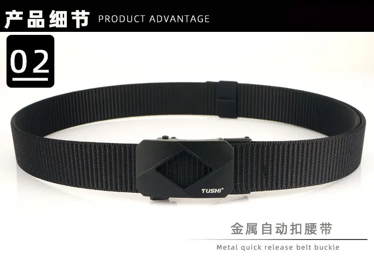 Red Canvas Automatic Buckle Belt for Men β feature 8