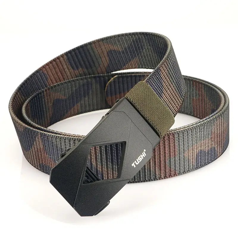 Red Canvas Automatic Buckle Belt for Men - Image 10