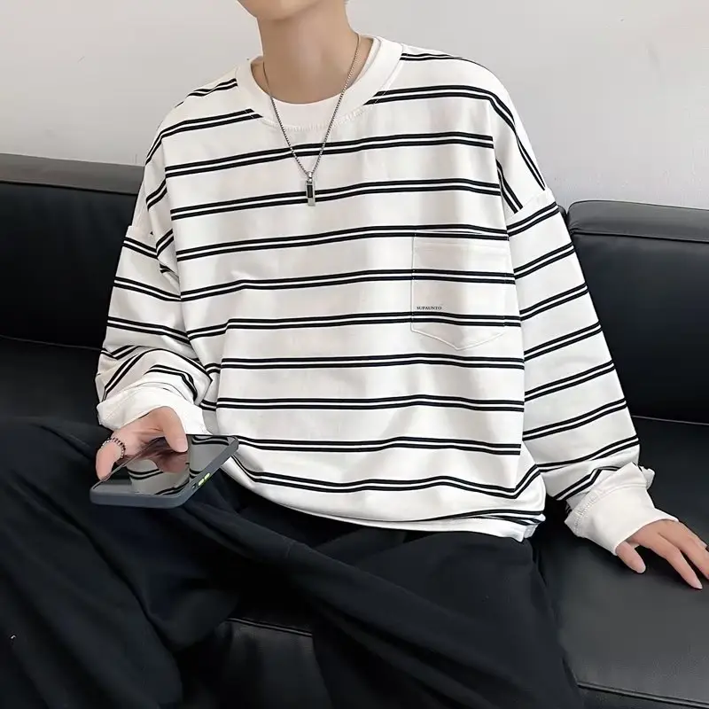 Vintage Striped Long Sleeve T-Shirt for Men - Image 3