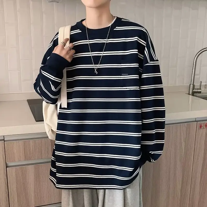 Vintage Striped Long Sleeve T-Shirt for Men - Image 4