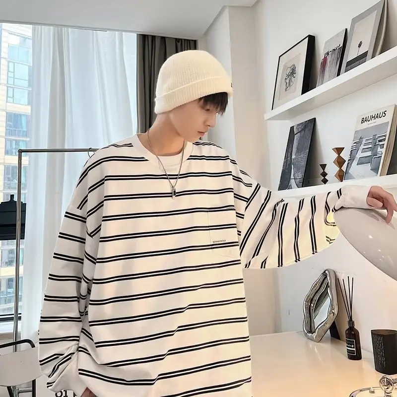 Vintage Striped Long Sleeve T-Shirt for Men - Image 5
