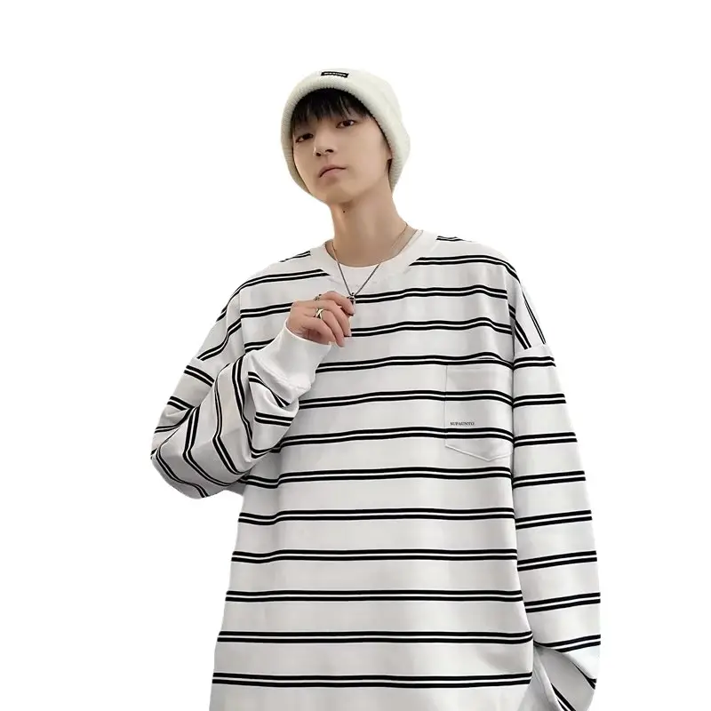 Vintage Striped Long Sleeve T-Shirt for Men - Image 6