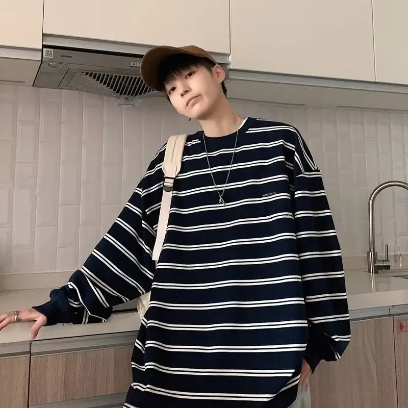 Vintage Striped Long Sleeve T-Shirt for Men — feature 22