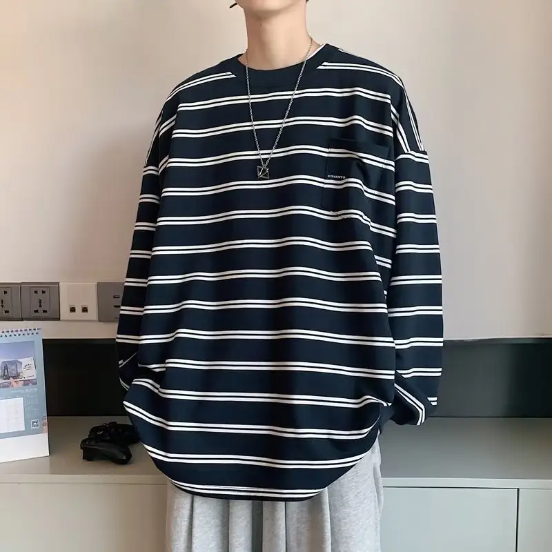 Vintage Striped Long Sleeve T-Shirt for Men — feature 30