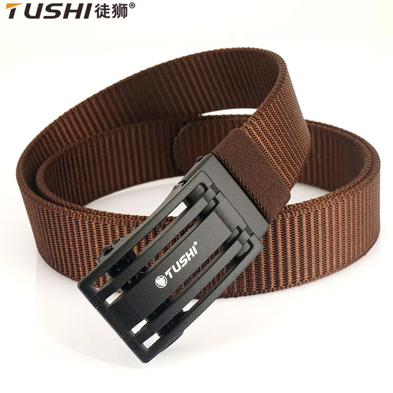 Men's Gold Nylon Belt with Automatic Buckle - Image 11