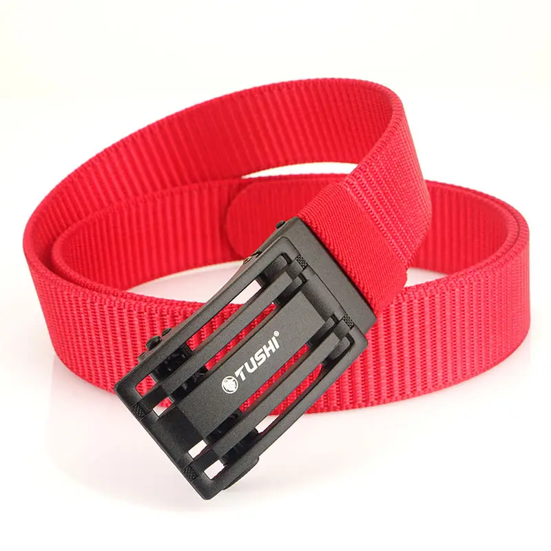 Men's Gold Nylon Belt with Automatic Buckle - Image 8
