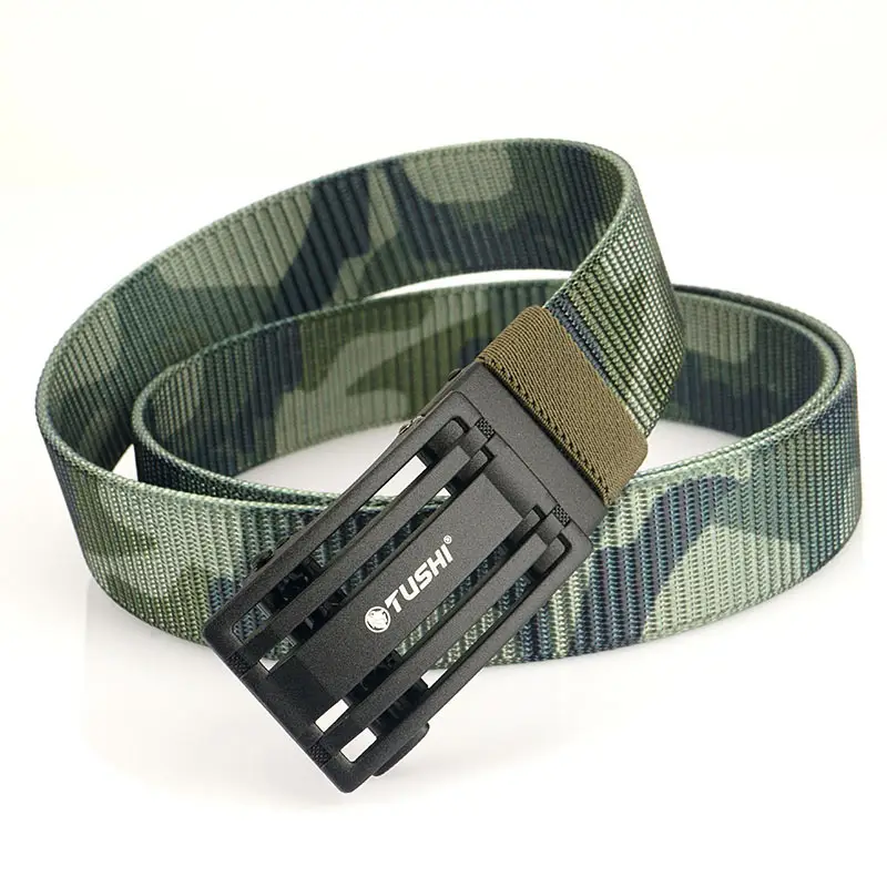 Men's Gold Nylon Belt with Automatic Buckle - Image 9