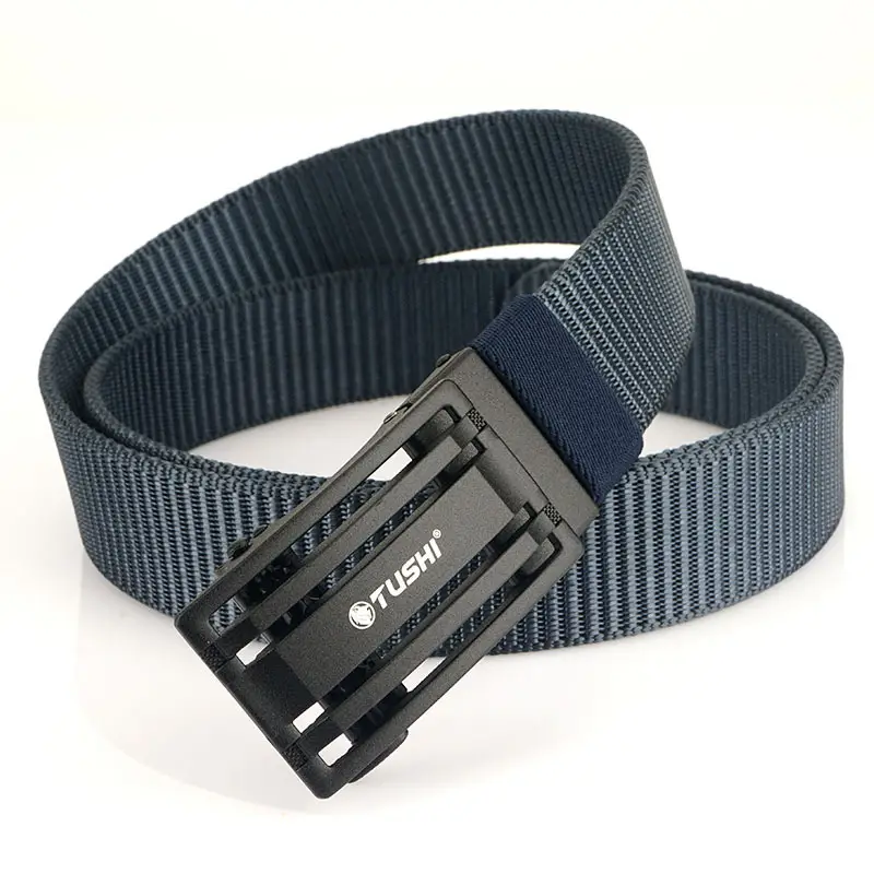 Men's Gold Nylon Belt with Automatic Buckle - Image 4