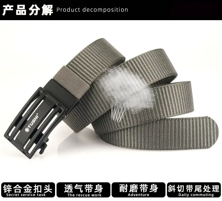 Men's Gold Nylon Belt with Automatic Buckle β feature 11