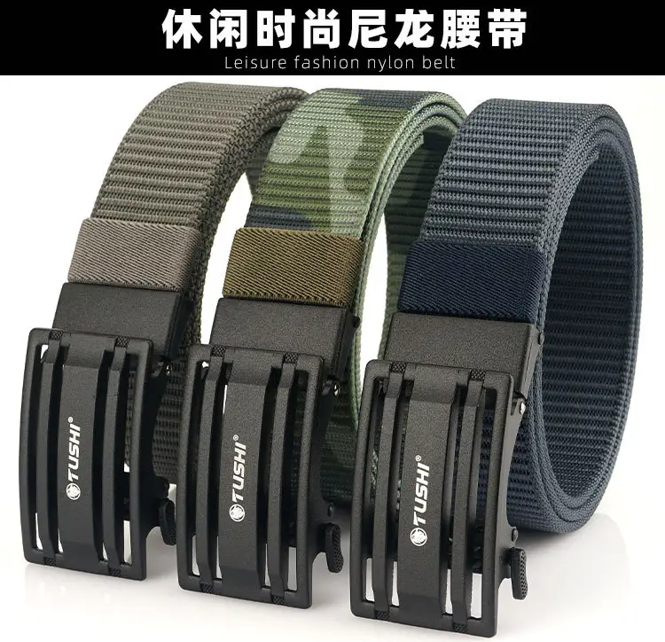Men's Gold Nylon Belt with Automatic Buckle β feature 2