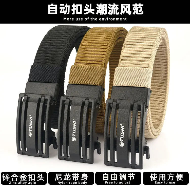 Men's Gold Nylon Belt with Automatic Buckle β feature 3