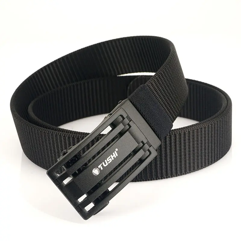 Men's Gold Nylon Belt with Automatic Buckle