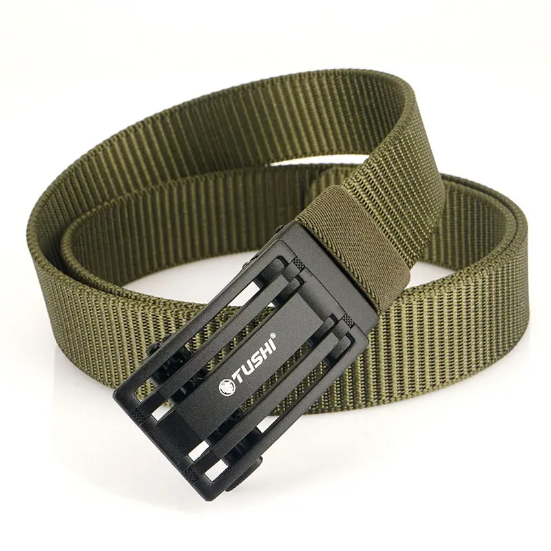 Men's Gold Nylon Belt with Automatic Buckle - Image 2