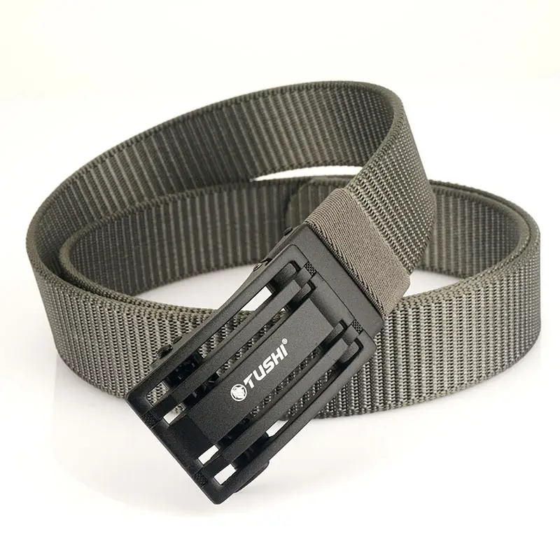 Men's Gold Nylon Belt with Automatic Buckle - Image 5