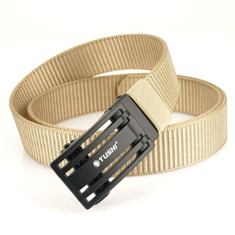 Men's Gold Nylon Belt with Automatic Buckle - Image 7