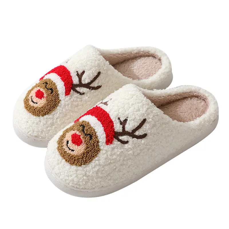New comfortable home cute cartoon Santa Claus Winter cotton slippers men and women couple warm cotton slippers