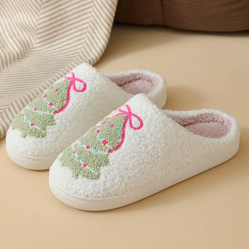 New comfortable home cute cartoon Santa Claus Winter cotton slippers men and women couple warm cotton slippers