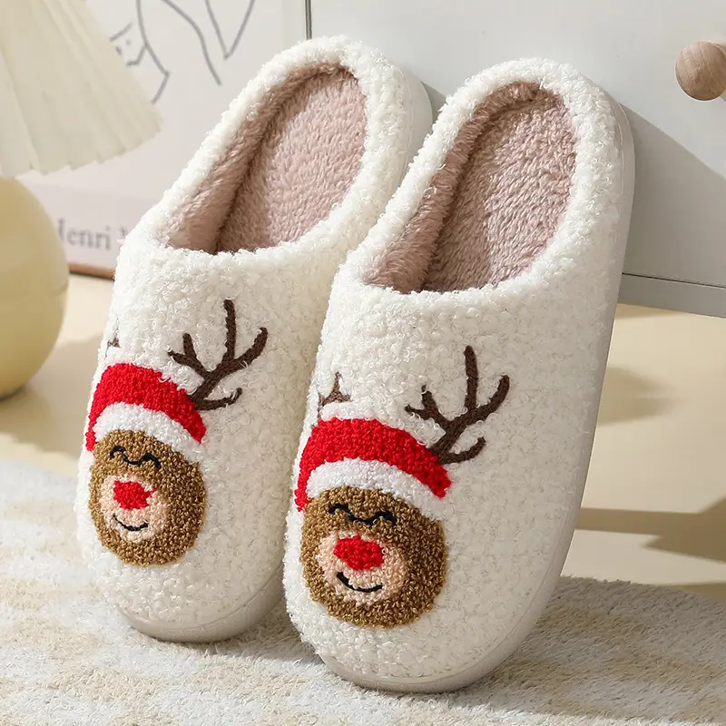 New comfortable home cute cartoon Santa Claus Winter cotton slippers men and women couple warm cotton slippers