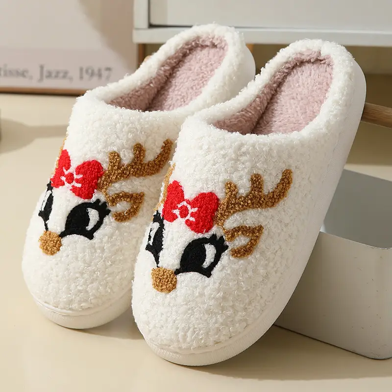 New comfortable home cute cartoon Santa Claus Winter cotton slippers men and women couple warm cotton slippers