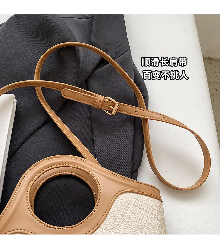 Trendy Women's Brown Croc Texture Shoulder Crossbody Bag — feature 15