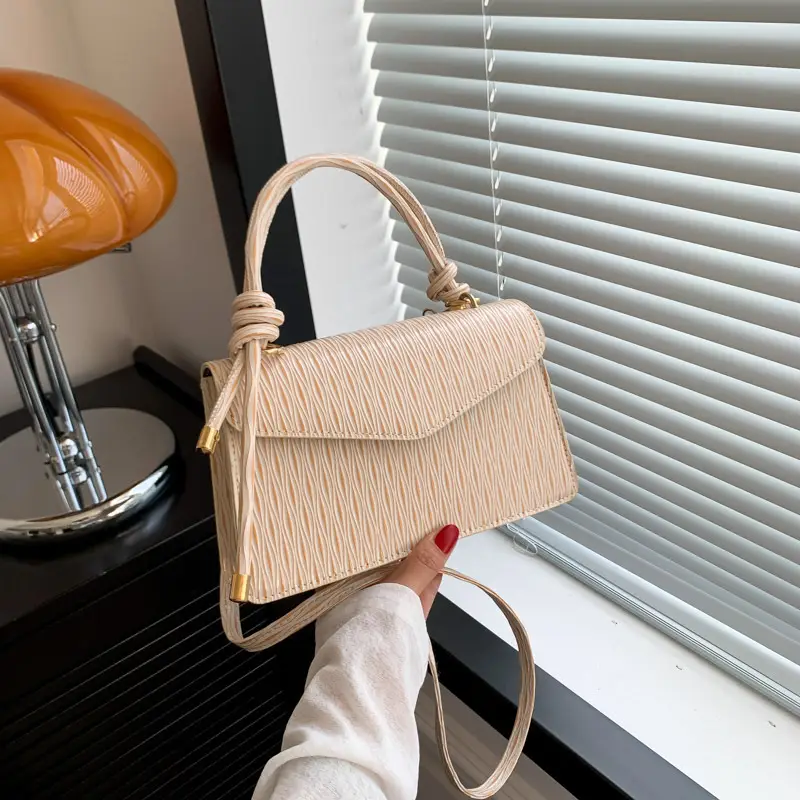 Elegant Beige Square Shoulder Bag 2023 Summer - Image 8