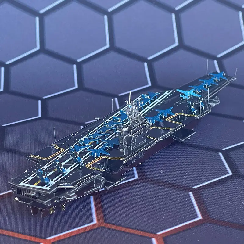 Crazy Model 3D Stainless Steel Aircraft Carrier Toy — feature 3