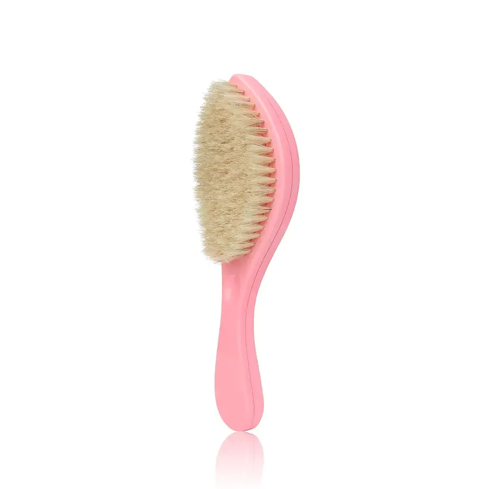 Pink Curved Beard Brush for Men - Image 2