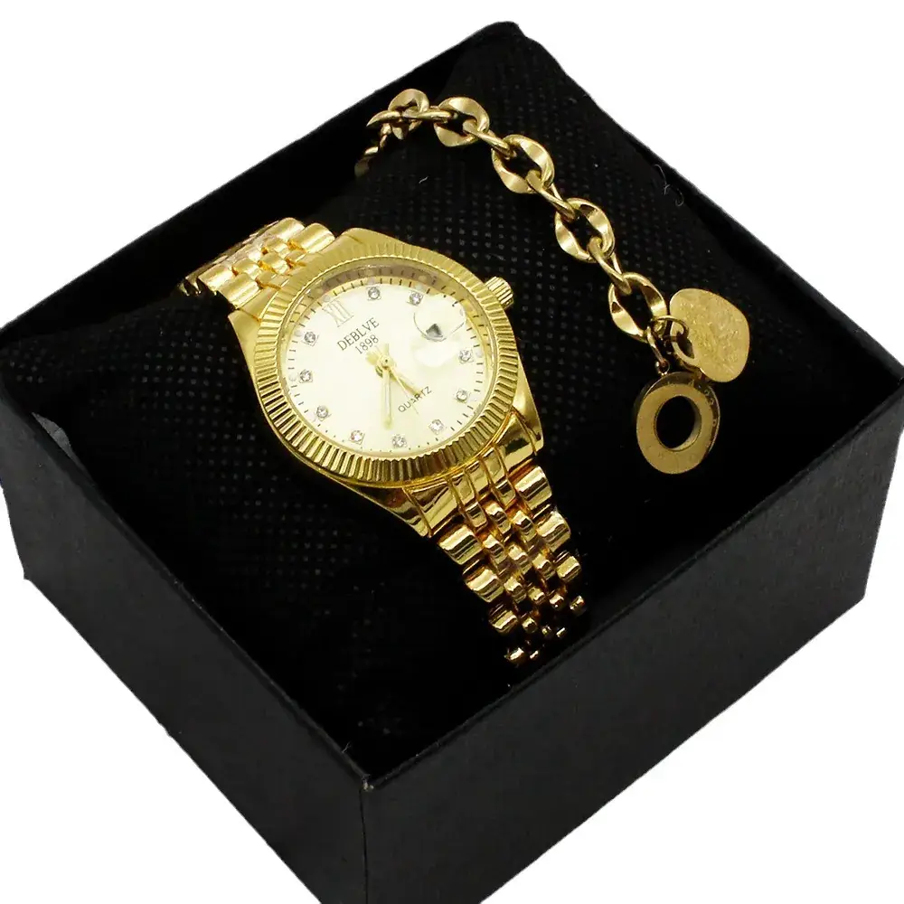 Couple Gold Watch Set with Bracelet for Men Women - Image 6