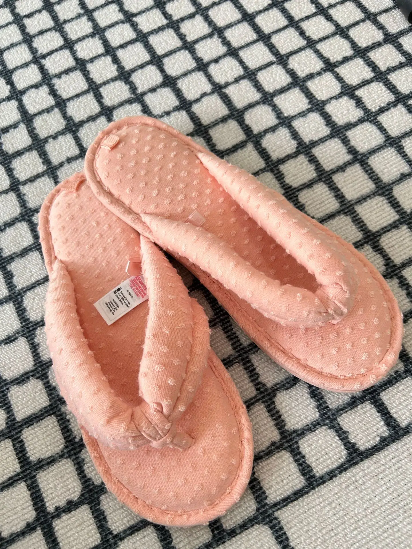 Women's Pink Cotton Flip Flops with Dot Pattern — feature 5
