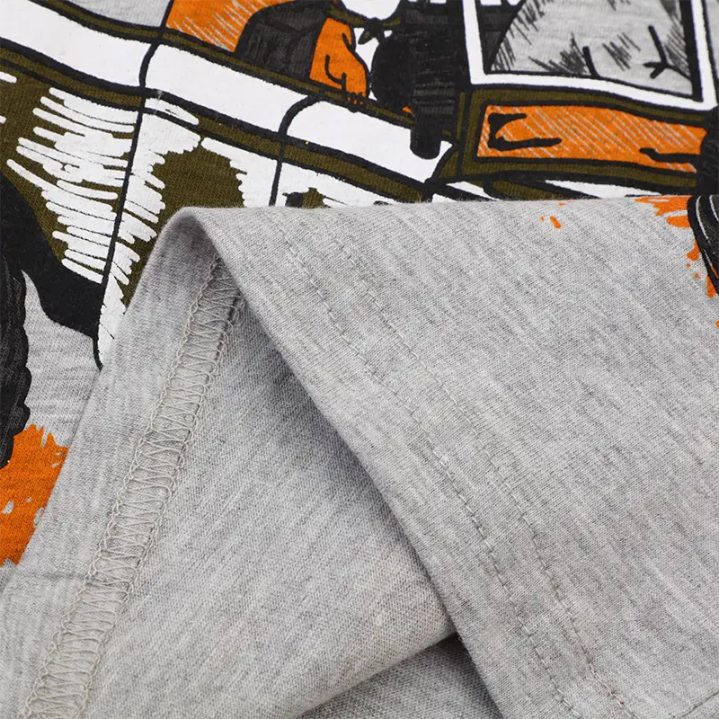 Boys T-shirt Giraffe Rhino Truck Print Gray Casual