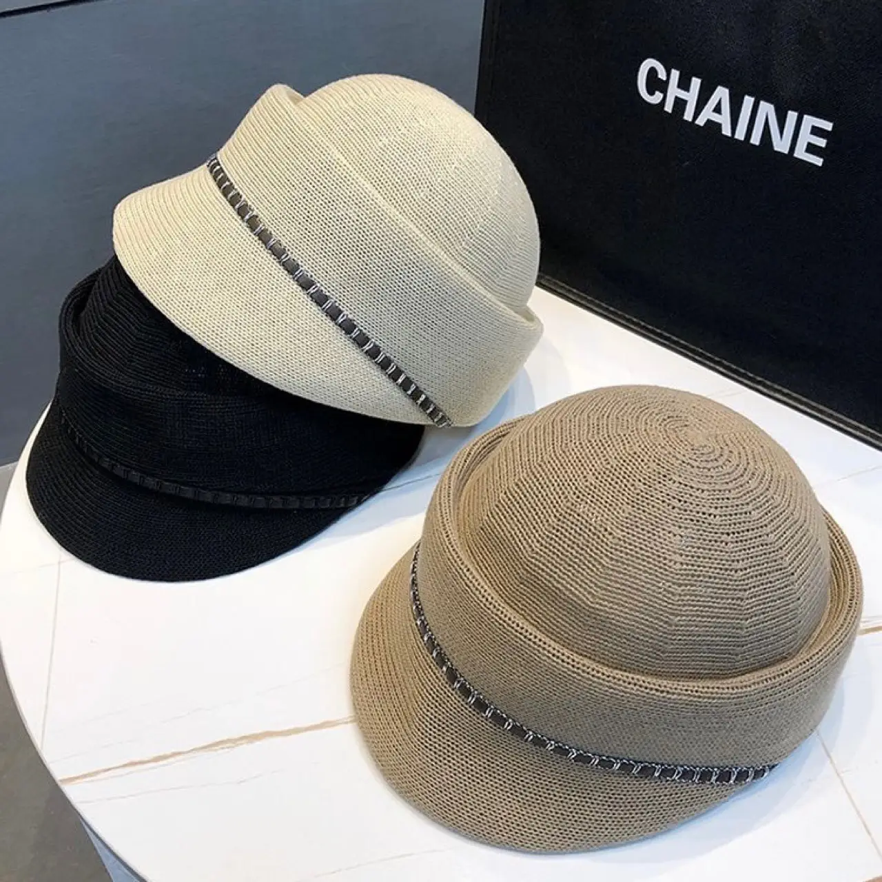Women's Black Mesh Sun Hat with Duck Tongue - Image 5