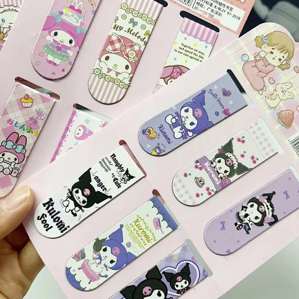 Creative cartoon magnetic bookmark magnetic bookmark holder double-sided bookmark student small gift kulomi melody Sanrio